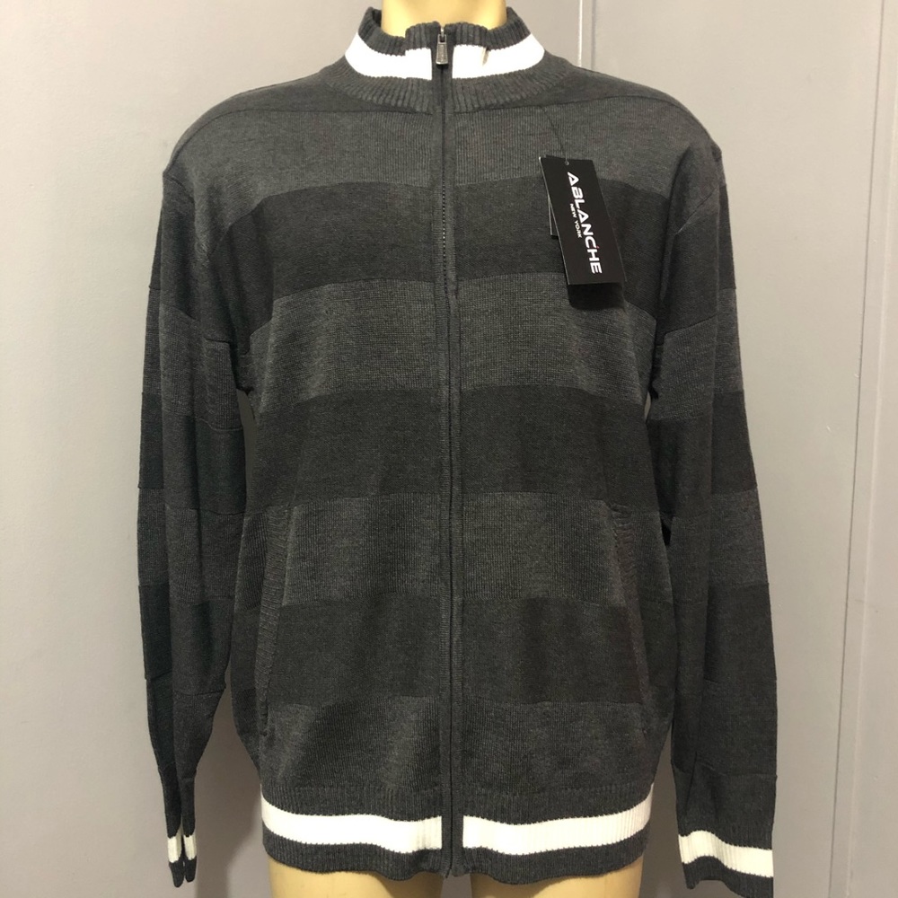 Men’s ablanche zip up sweater cardigan NWT